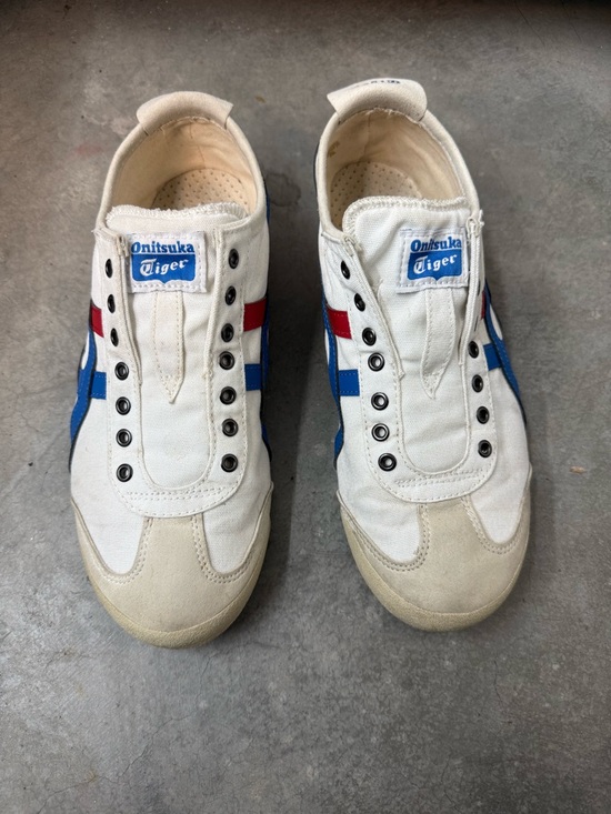 Onitsuka Tiger by Asics Other - Onitsuka Tiger Beige Slip-On Sneakers with Red Logo